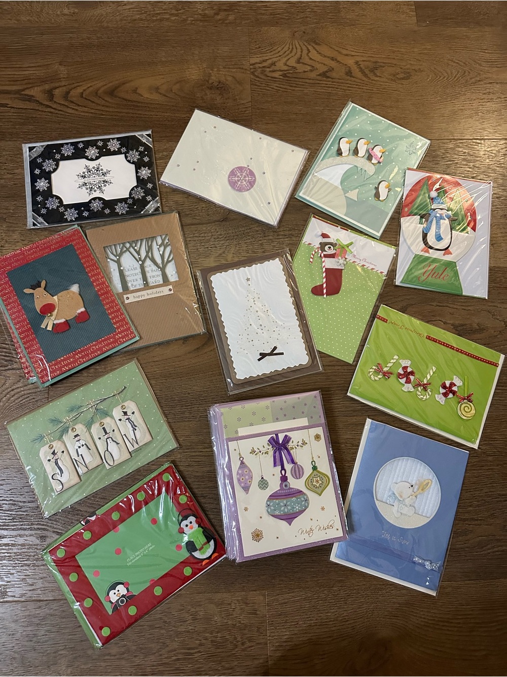 20 Individually Wrapped Burgoyne Hand Crafted 3D Christmas Cards w/ Envelopes